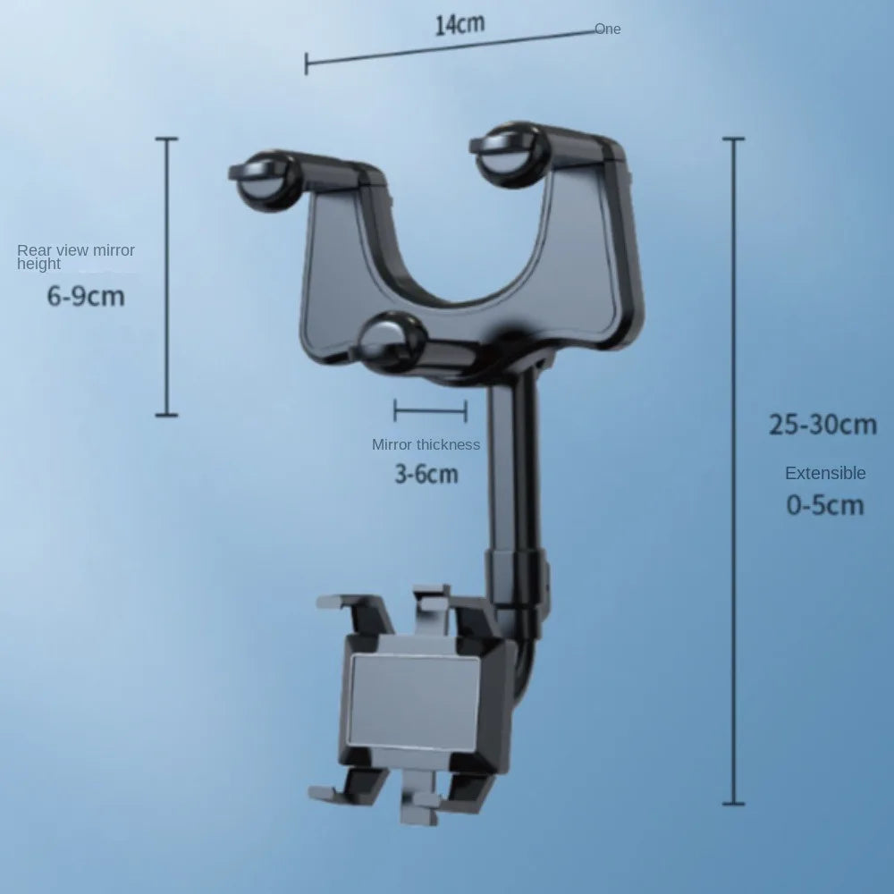Durable Retractable GPS Holder 360° Rotatable Adjustable Recorder Bracket Anti-shake Rotation Phone Mount for Car