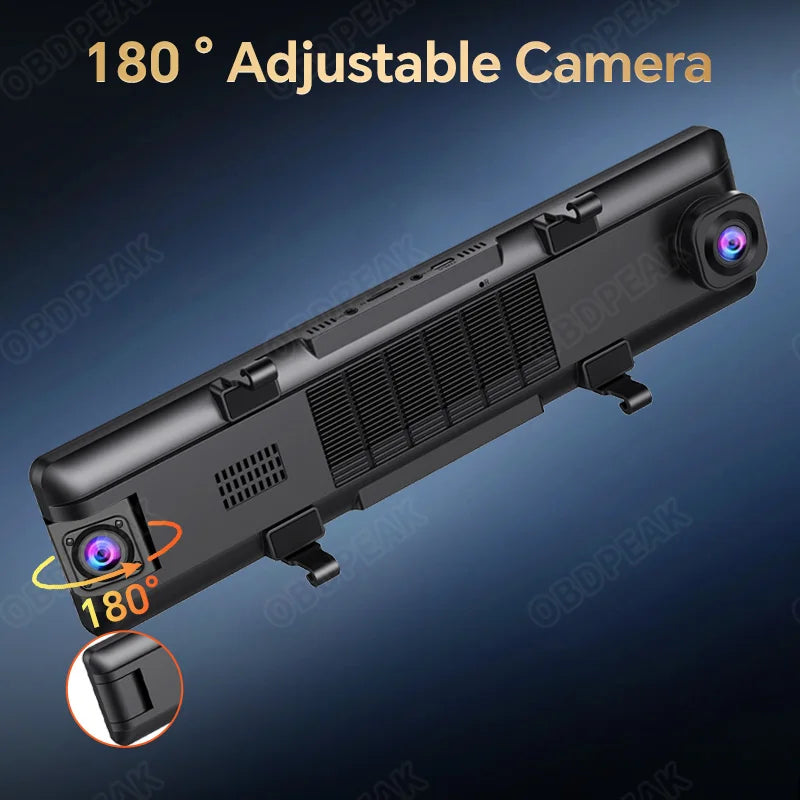 H330 Dash Cam 3 Channel Rearview Mirror Front Inside Rear 4K+1080P+1080P WiFi GPS Dual Lens Car Dvr Camera Infrared Night Vision