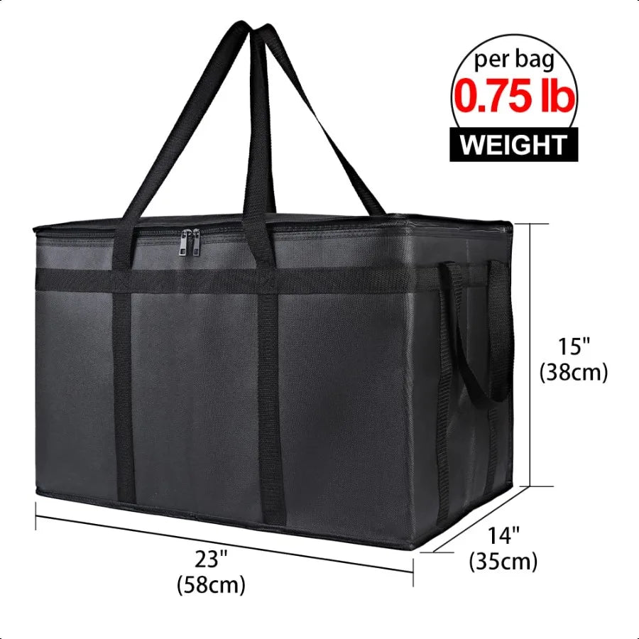 Insulated Food Delivery Bag XXXLarge Black Red