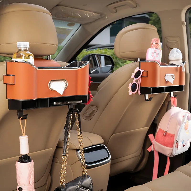 Multifunctional Car Headrest Cup Holder Auto Backseat Organizer Tissue Holder Storage Box Auto Phone Holder Interior Accessories