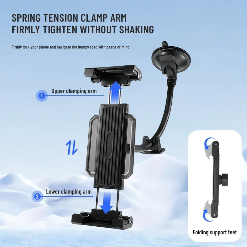 Car Windshield Tablet Stand Mount Truck Window Dashboard Phones Holder Suction Cup Long Arm for IPad Pro Air Mini Xiaomi Tab PC