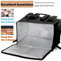2 Pack Insulated Food Delivery Bag with 4 Cup Holder 22x13x15 Inch Warmer Carrying Case Cooler Drink Carriers with Zippered Top