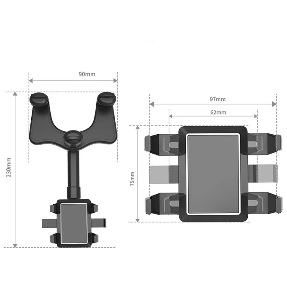 Durable Retractable GPS Holder 360° Rotatable Adjustable Recorder Bracket Anti-shake Rotation Phone Mount for Car