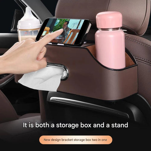 3 In 1 Car Seat Back Cup Holder Storage Box Tissue Box With Hook Auto Backseat Organizer Car Phone Holder For Auto