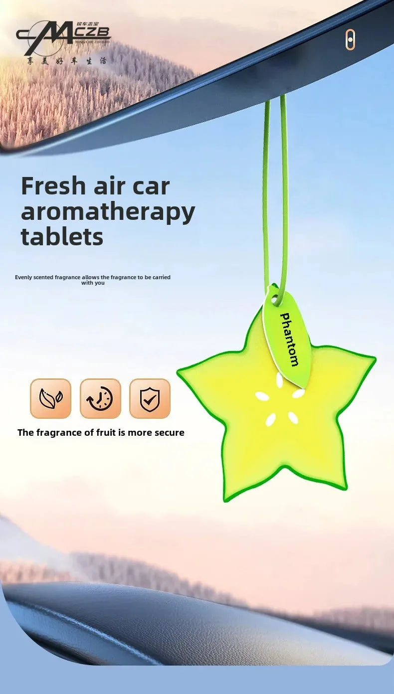 Car Air Freshener Aroma Tablet Hanging Pendant, Odor Removal Natural Fragrance for Car Decor Trendy Auto Interior Accessories