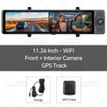 H330 Dash Cam 3 Channel Rearview Mirror Front Inside Rear 4K+1080P+1080P WiFi GPS Dual Lens Car Dvr Camera Infrared Night Vision