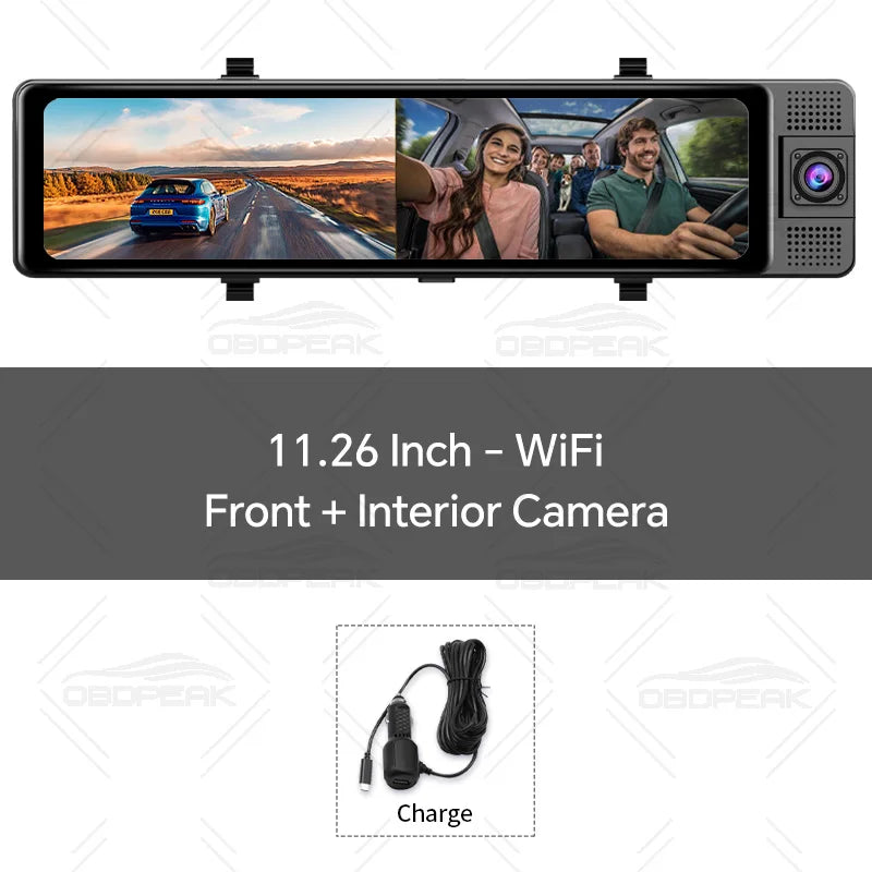 H330 Dash Cam 3 Channel Rearview Mirror Front Inside Rear 4K+1080P+1080P WiFi GPS Dual Lens Car Dvr Camera Infrared Night Vision