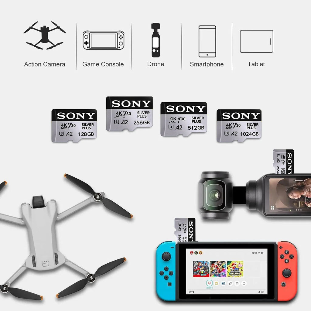 SONY 1TB Micro SD Card Memory Card Hight Speed MIni MicroSD Card 1TB 512GB 256GB 128GB SD TF Flash Cards For XIaomi Camera PC