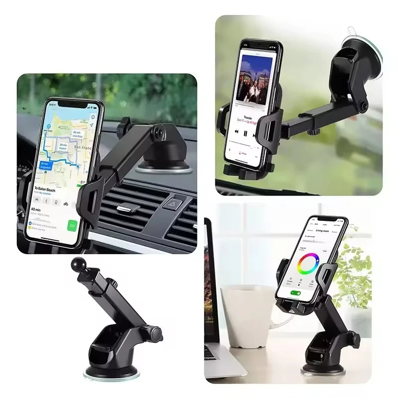 Suction Cup Car Phone Holder 360° Rotatable for Windshield Dashboard Universal Mount Bracket for iPhone Samsung Xiaomi Huawei