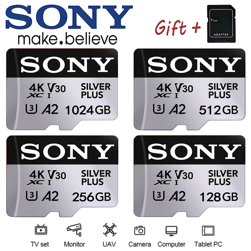 SONY 1TB Micro SD Card Memory Card Hight Speed MIni MicroSD Card 1TB 512GB 256GB 128GB SD TF Flash Cards For XIaomi Camera PC