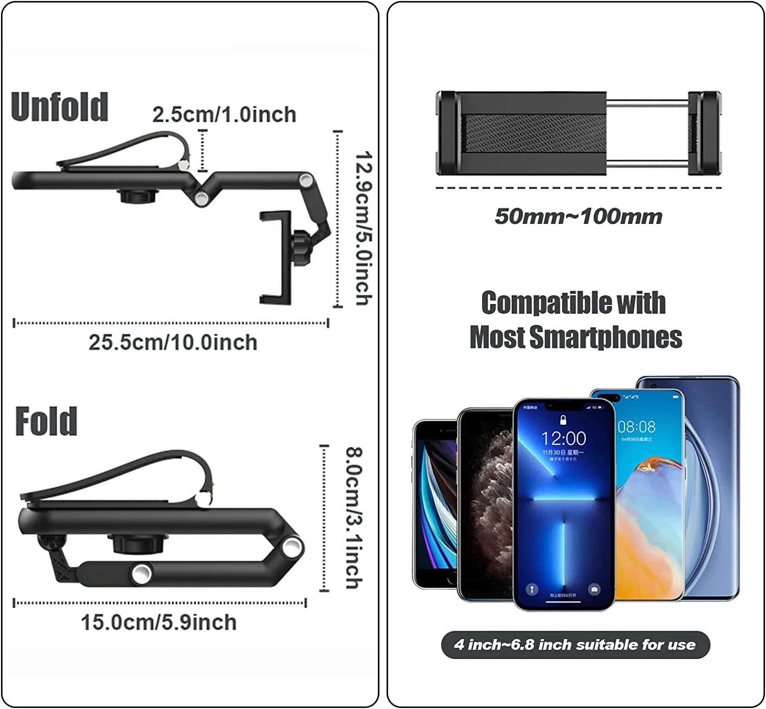 1080 Rotation Phone Holder For Car Clip Sun Visor Cell Universal Phone Mount for iPhone GPS Rearview Mirror Stand Mobile Clip