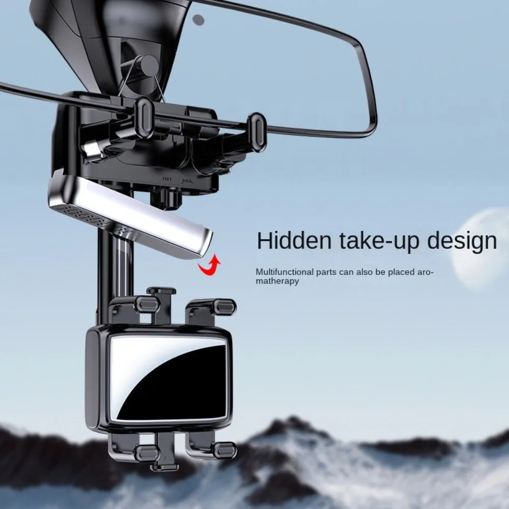 Durable Retractable GPS Holder 360° Rotatable Adjustable Recorder Bracket Anti-shake Rotation Phone Mount for Car