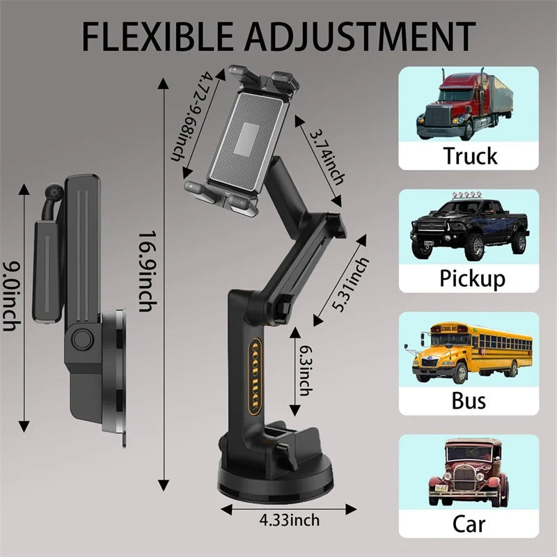 Car Tablet Holder Long Arm Suction Cup Mount For Tablet SUV Truck Vehicle Lift Windshield Window Vehicle Mount