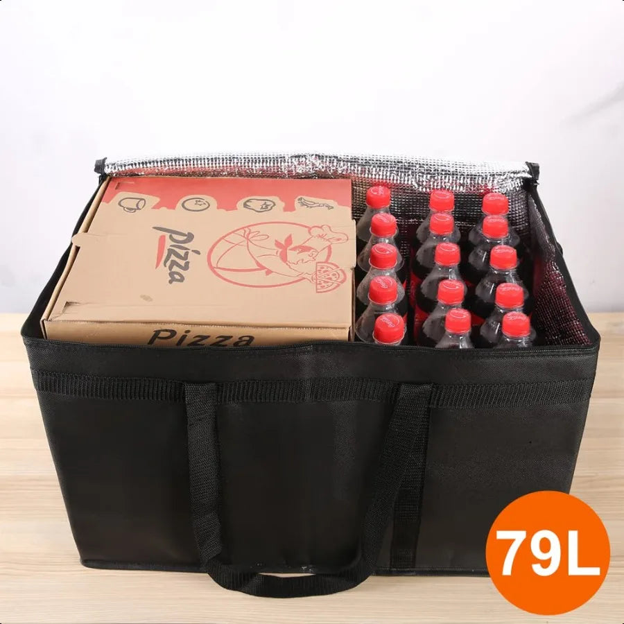 Insulated Food Delivery Bag XXXLarge Black Red