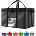 3XL Insulated Cooler Bag and Food Warmer for Delivery Grocery Shopping with Zippered Top Black 1 Pack